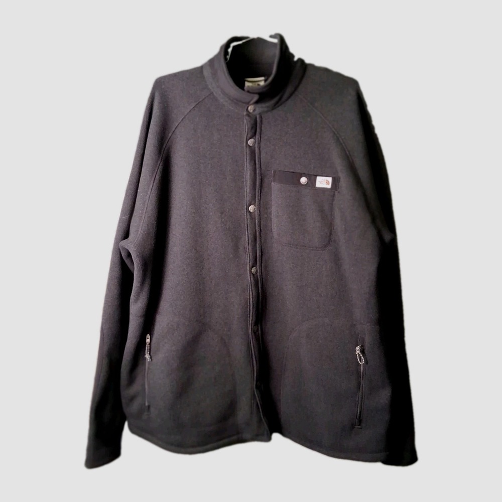 The North Face Gordon Lyons Men's Size XL Full Snap Fleece Jacket Coat Grey